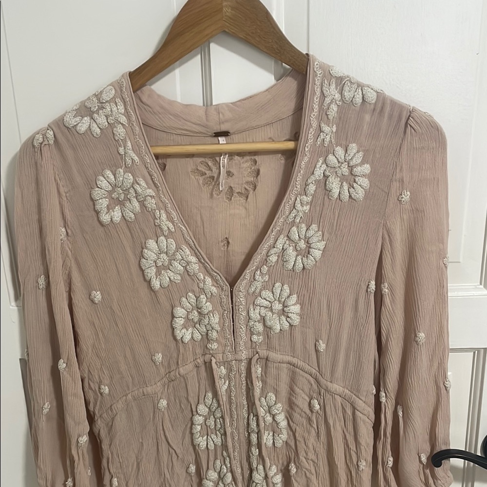 Free People Fable Midi Dress In Antique Peach - Picture 5 of 9